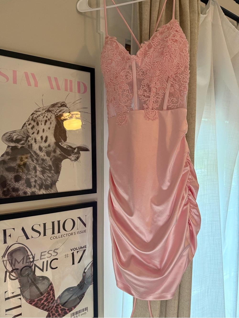 Windsor Pink Lace & Satin Slip Dress